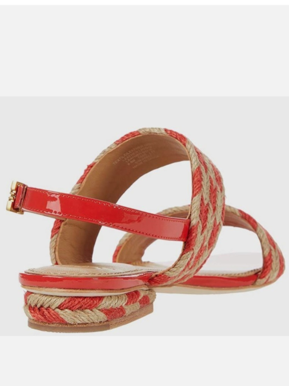 Tory Burch Red and Tan Espadrille Sandals - Picture 6 of 8